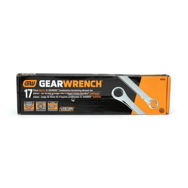 GearWrench Double Box End Ratcheting Wrench Set With Tray X Large Metric 17 Piece 85989 (4)