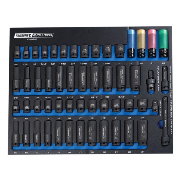 Kincrome Evolution Imperial Socket EVA Tray 54 Piece Deep EVA425T