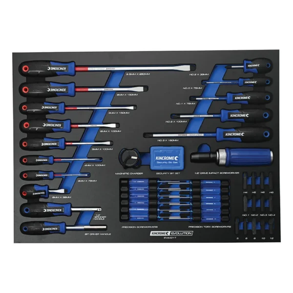 Kincrome Evolution Screwdriver EVA Tray 75 Piece Deep EVA421T