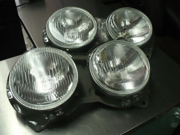 Mazda RX3 Savanna Head Lights complete with Bezel and Bucket (Pair) 12A S124A Headlights 1